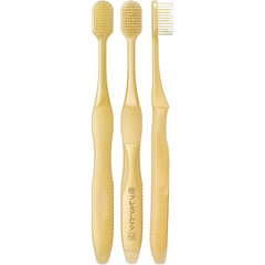 EBiSU KIWAMI Premium Care #62 Japanese toothbrush with medium bristles, showing full side and front view design for precise gum care, made in Japan.