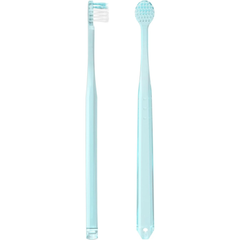 EBiSU Zero Premium Care Rich Ultra Compact toothbrush with medium bristles, front and side view