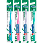 GUM Dental Brush Fine Series #211 Japanese toothbrush featuring a 3-row compact head and medium tapered bristles, available in multiple colours