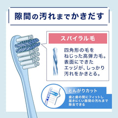 Ora2 me Spiral Catch Japanese toothbrush bristle structure designed for interdental cleaning