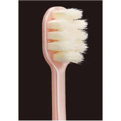 Close-up of EBiSU KIWAMI Premium Care Fluffy N60 N61 Japanese toothbrush bristles showing dense brush tips, Made in Japan