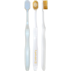 Detail of medium bristles on EBiSU Premium Care #62 Japanese toothbrush