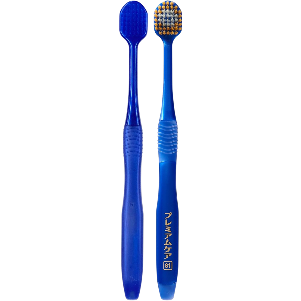 EBiSU PREMIUM CARE #81 Japanese toothbrush with 7-row regular wider head and ultra-dense soft bristles, made in Japan