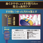 Diagram showing the bristle structure of the EBiSU Sukima Plus T61 T62 Japanese toothbrush, designed to reach narrow gaps and support gentle gum care