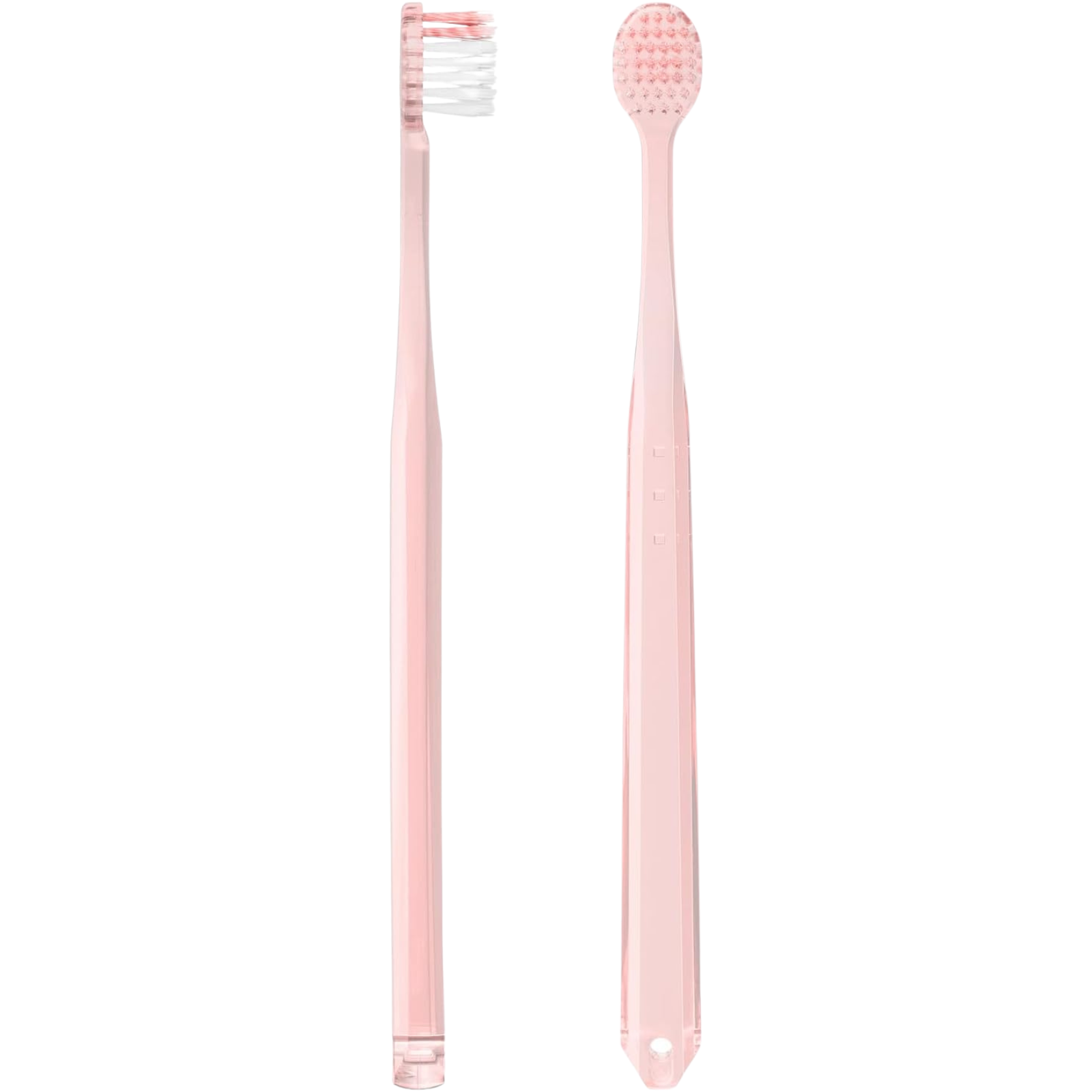 EBiSU ZERO PREMIUM CARE Rich Compact toothbrush (Medium) shown from front and back, made in Japan