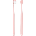 EBiSU ZERO PREMIUM CARE Rich Compact toothbrush (Medium) shown from front and back, made in Japan