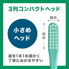 Illustration of the GUM Dental Brush Fine Series #211 showing its 3-row compact head for precise tooth-by-tooth cleaning